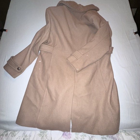 Kate Spade Faux Fur Sherpa Point Collar Long Sleeve Single Breasted Wool Coat XL - Picture 9 of 9